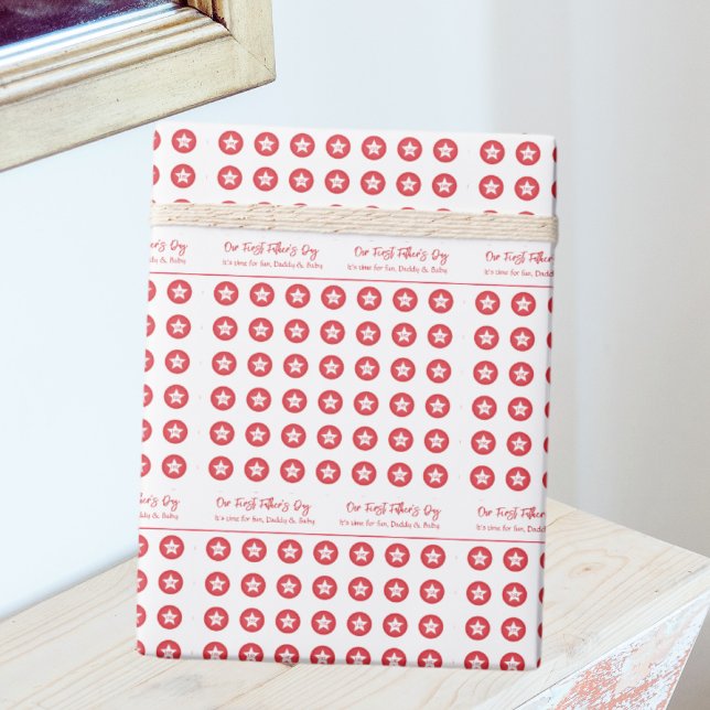 Papier Cadeau Cute Moderne Simple Papa Papa Papa Première Fête d (Créateur téléchargé)
