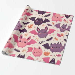 Papier Cadeau Cute Motif de chauves-souris Halloween