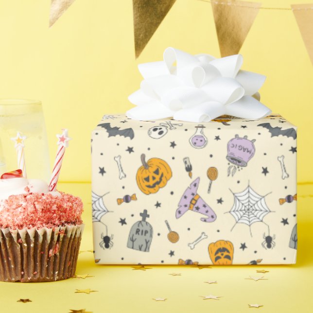 Papier Cadeau Cute Motif Halloween (Fête d'anniversaire)