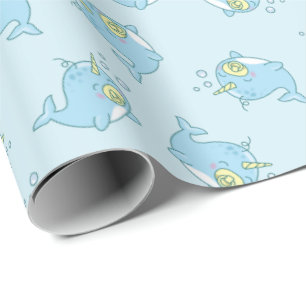 Papier Cadeau Cute Narwhal Baby shower Kawaii