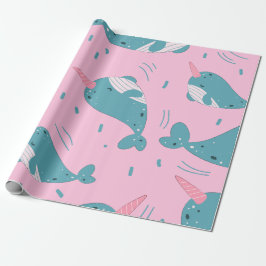 Papier Cadeau Cute Narwhal Motif