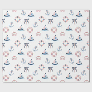 Papier Cadeau Cute Nautique et Coquette Infusion!