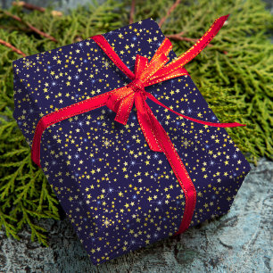 Papier Cadeau Cute Navy Blue Celestin Motif Amusant Lovely Star