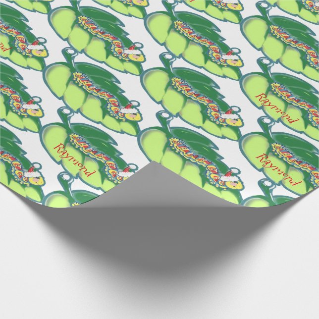 Papier Cadeau Cute Noël Caterpillar Motif sur mesure (Coin)