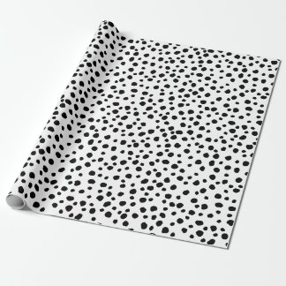 Papier Cadeau Cute noir et blanc Dalmatie Spot Motif animal