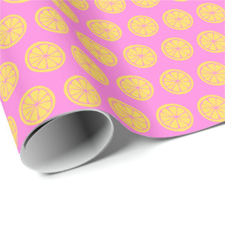Papier Cadeau Cute Orange Hot Rose Motif Fruit moderne