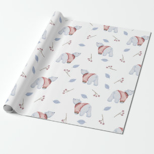 Papier Cadeau Cute Ours Polaire Sweat d'hiver Amusant Animal Art