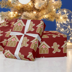Papier Cadeau Cute pain d'épices/Bonbons Noël