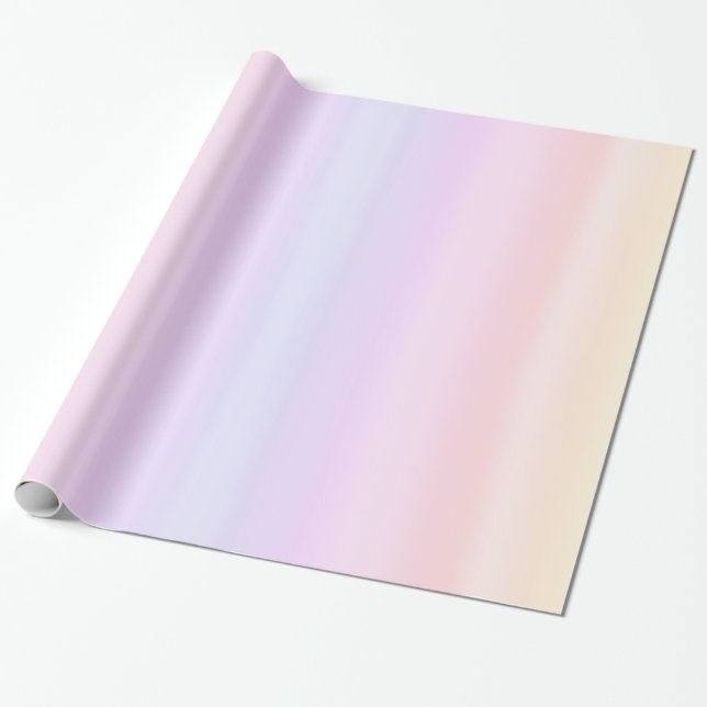Papier Cadeau Cute Pastel bleu rose arc-en-ciel dégradé (Déroulé)