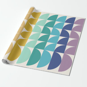 Papier Cadeau Cute Pastel Formes géométriques arc-en-ciel Moti