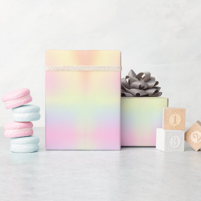 Papier Cadeau Cute Pastel Rainbow Marbré Motif (Baby Shower)