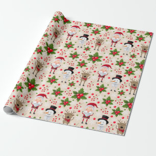 Papier Cadeau Cute Père Noël