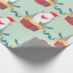 Papier Cadeau Cute Père Noël Shark