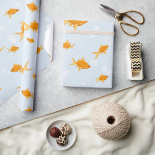 Papier Cadeau Cute poisson d'or nager dans l'eau