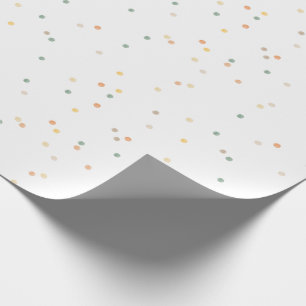 Papier Cadeau Cute Polka Dot Bleu Jaune Terracotta Aquarelle 