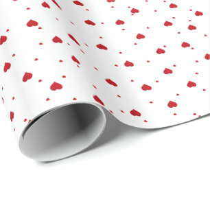 Papier Cadeau Cute Red Valentines Coeurs Motif sans couture
