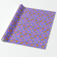 Cute Retro Hippie Champagne Motif en violet