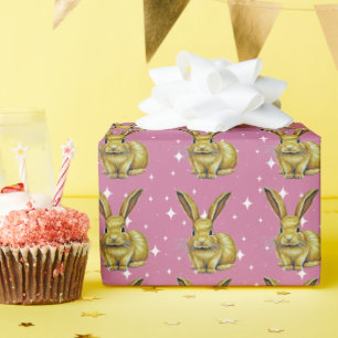 Papier Cadeau Cute rose lapin Motif animal