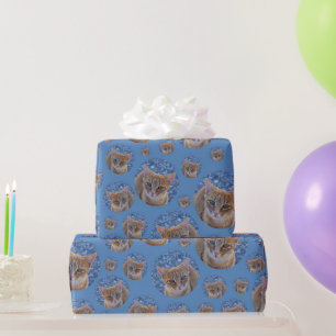 Papier Cadeau Cute rouge chaton - motif chat