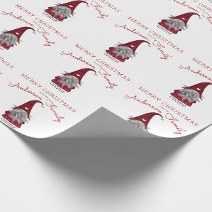 Papier Cadeau Cute Rustic Joyeux Noël Famille Gnome Accueil
