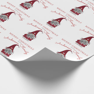 Papier Cadeau Cute Rustic Joyeux Noël Famille Gnome Accueil