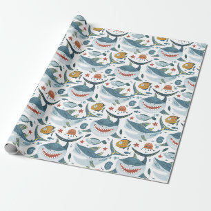 Papier Cadeau Cute Shark 1er 2e 3e anniversaire fête cadeau Favo