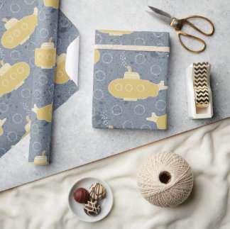 Papier Cadeau Cute Sous-Marine Boys Baby shower Nautique