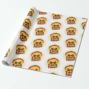 Papier Cadeau Cute Taco Motif