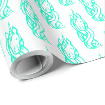 Cute Turquoise Unicorn Motif magique
