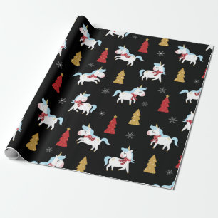 Papier Cadeau Cute Unicorn Motif de vacances
