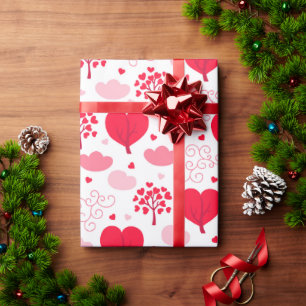 Papier Cadeau Cute Valentines l'arbre forme le coeur motif