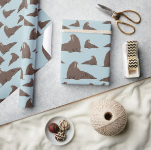 Papier Cadeau Cute Walrus Motif