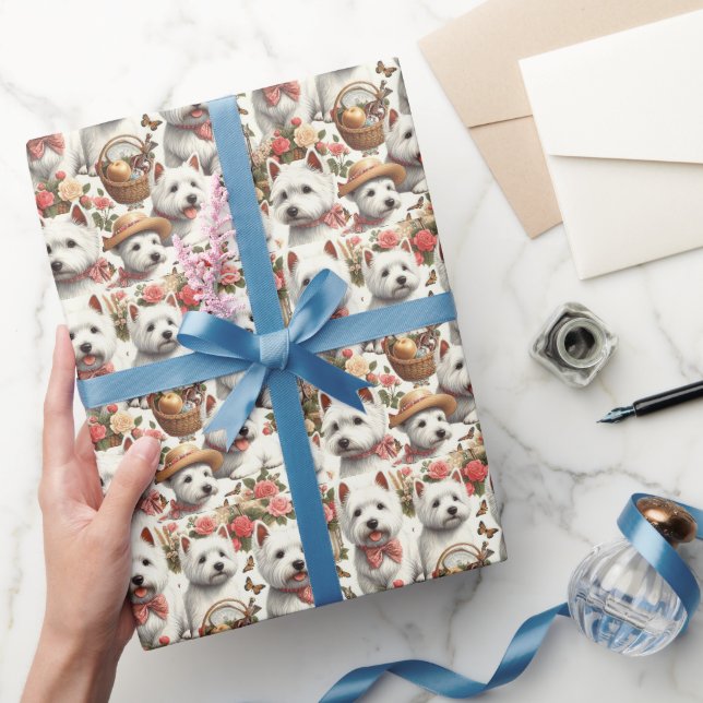 Papier Cadeau Cute West Highland White Terrier sans fil (Cadeaux)