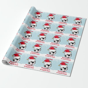 Papier Cadeau Cute Xmas Soccerball Personnalisé