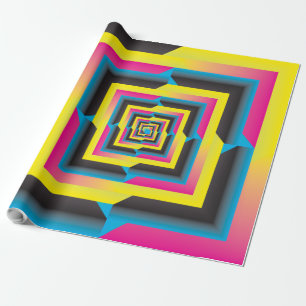 Papier Cadeau cyan magenta jaune noir mélangé