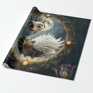 Papier Cadeau Cygne mécanique éclairé par la lune – Gardien de r