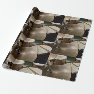 Papier Cadeau Cymbales à tambour et bâtons