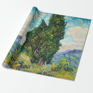 Papier Cadeau Cyprès de Vincent Van Gogh Beaux-Arts