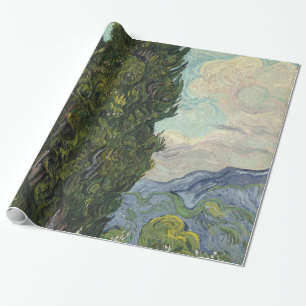 Papier Cadeau Cyprès par Van Gogh Peinture Art