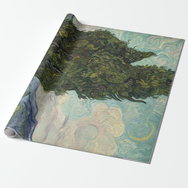 Papier Cadeau Cyprès par Van Gogh Peinture Art (Déroulé)