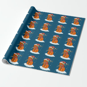 Papier Cadeau Dabbing Snowman Basketball Ball Tee Noël Sant