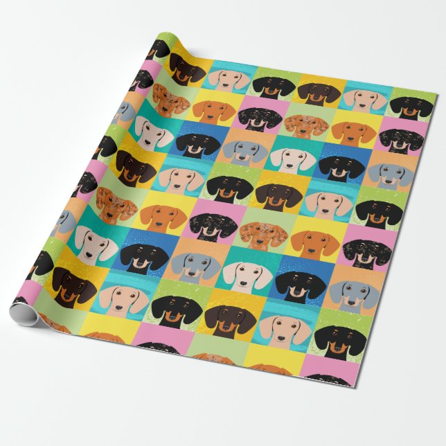 Papier Cadeau Dachshund (Déroulé)