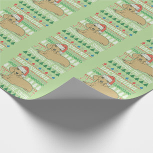Papier Cadeau Dachshund À Travers Le Chandail De Noël Laide Neig