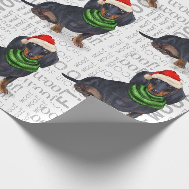 Papier Cadeau Dachshund, amoureux des chiens, dans un chapeau de (Coin)