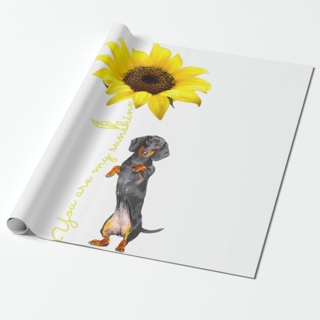 Papier Cadeau Dachshund Doxie Wiener Dotson Maman Mama Mor Cadea (Déroulé)