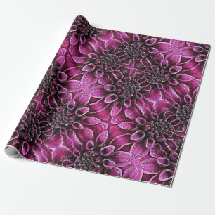 Papier Cadeau Dahlias de goutte de pluie