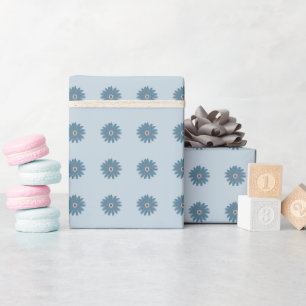 Papier Cadeau Daisy Bleue
