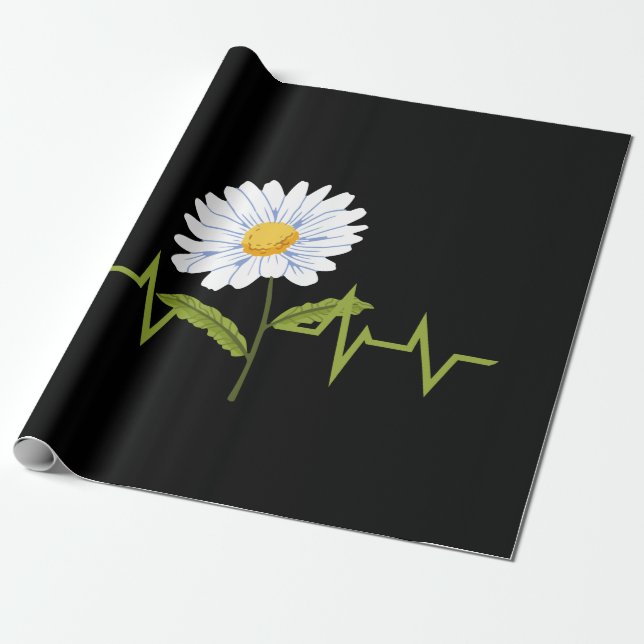 Papier Cadeau Daisy Heartbeat (Déroulé)