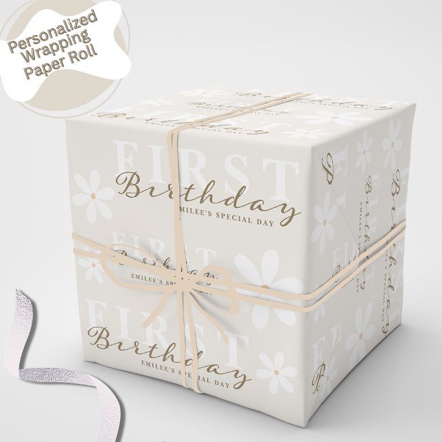 Papier Cadeau Daisy Premier anniversaire Fête à thème (Créateur téléchargé)