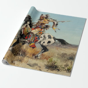 Papier Cadeau « Dakota Chief » Western Art de Charles M Russell